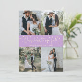 Our Hearts Are Full Wedding Photo Lemon Wisteria Bedankkaart (Staand voorkant)