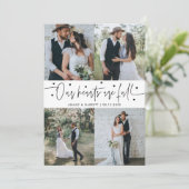 Our Hearts Are Full Wedding Photo White Bedankkaart (Staand voorkant)