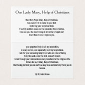 Our Lady Mary, Help of Christians Prayer Card (Inside Unfolded)