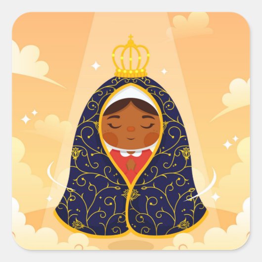 Our Lady of Aparecida Vierkante Sticker (Voorkant)