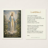 Our Lady of Champion Catholic Prayer  Visitekaartje (Voorkant /achterkant)