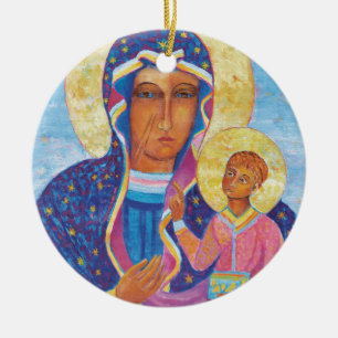 Our Lady of Czestochowa Black Madonna Poland Keramisch Ornament