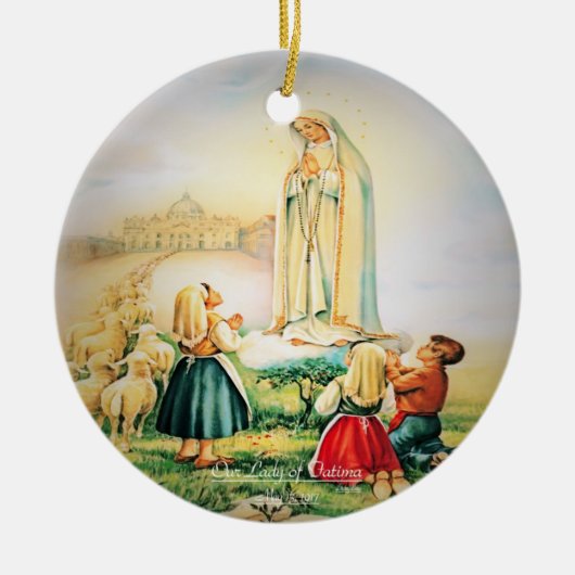 Our Lady of Fatima 1917 Keramisch Ornament (Voorkant)
