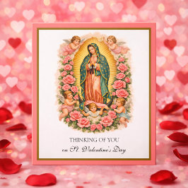 Our Lady of Guadalupe Mary Angels with Roses Feestdagen Kaart