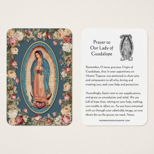 Our Lady of Guadalupe Prayer Holy Card (Devant & derrière)