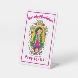 Our Lady of Guadalupe Reclamebord Met Voetstuk