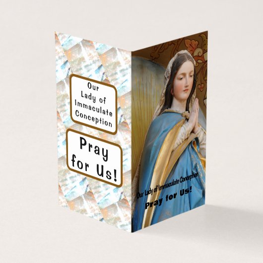 Our Lady of Immaculate Conception Prayer Card Kaart (Buitenkant)