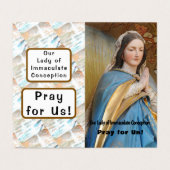 Our Lady of Immaculate Conception Prayer Card Kaart (Buitenkant ongevouwen)