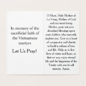 Our Lady of La Vang Prayer Card (Inside Unfolded)