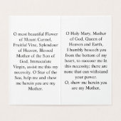 Our Lady of Mount Carmel Prayer Card  Kaart (Binnenkant ongevouwen)