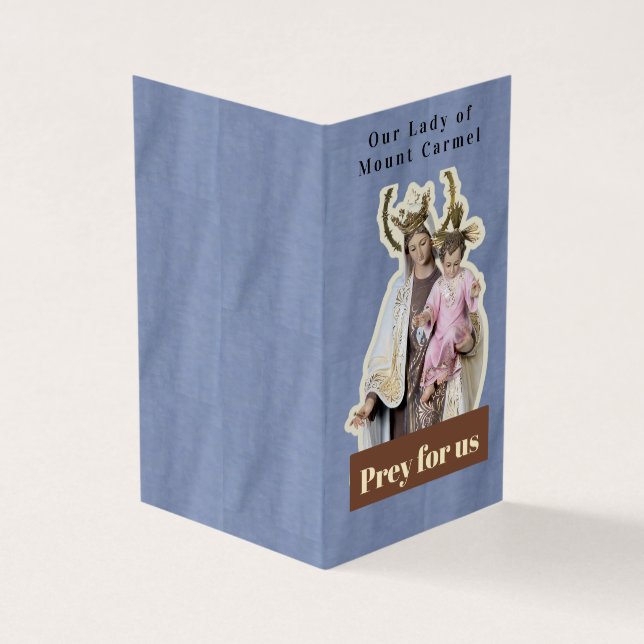 Our Lady of Mount Carmel Prayer Card Kaart (Buitenkant)