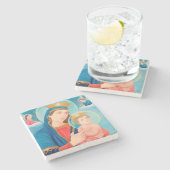 Our Lady of Perpetual Help Catholic Stenen Onderzetter (Zijkant)