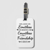 Our Laughs Are Limitless Friendship Quote Bagagelabel (Voorkant (verticaal))