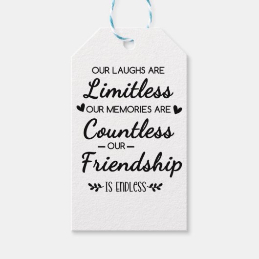 Our Laughs Are Limitless Friendship Quote Cadeaulabel (Voorkant)