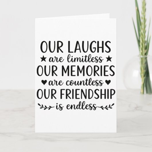 Our Laughs Are Limitless Friendship Quote  Kaart (Voorkant)