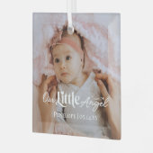 Our Little Angel Sweet Newborn Baby Photo Keepsake Glas Ornament (Voorkant links)