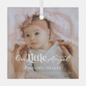 Our Little Angel Sweet Newborn Baby Photo Keepsake Glas Ornament (Voorkant)