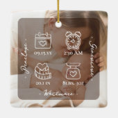 Our Little Blessing Baby Birth Stat Photo Keepsake Keramisch Ornament (Achterkant)