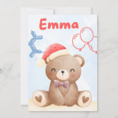 Our Little Emma Birthday Invitation – Pastel Teddy (Dos)