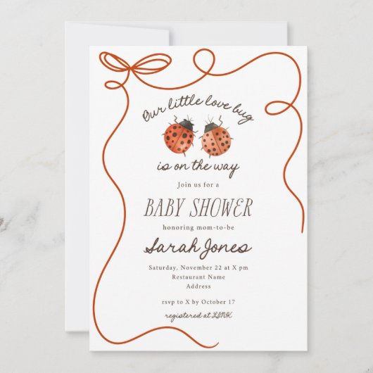 Our Little Love Bug Baby Shower Invitation (Devant)