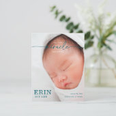 Our Little Miracle Baby Announcement card (Staand voorkant)