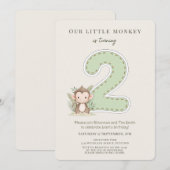 Our Little Monkey 2nd Birthday invitation (Devant / Derrière)