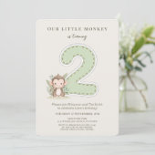 Our Little Monkey 2nd Birthday invitation (Debout devant)