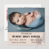 "Our Little One" : carte Faire-part de naissance (Devant / Derrière)