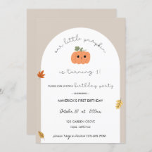 Our Little Pumpkin First Birthday Invitation