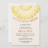 Our Little Ray of Sunshine Baby Shower Invitation (Devant)