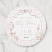 Our Little Silly Goose Pink Bow Birthday Party Bedankjes Labels (Voorkant)