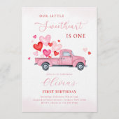 Our Little Sweetheart Is One Valentines Birthday Kaart (Voorkant)