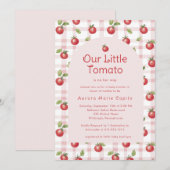 Our Little Tomato Baby Shower Invitation Pink (Devant / Derrière)