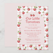 Our Little Tomatoes Baby Shower Invitation Pink (Devant / Derrière)