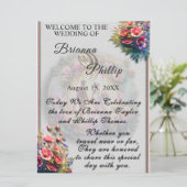 Our Love Reaches The Moon Floral Wedding Programma (Staand voorkant)