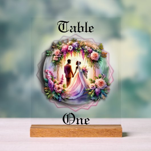 Our Love Reaches The Moon Wedding Table Number (Neutre)