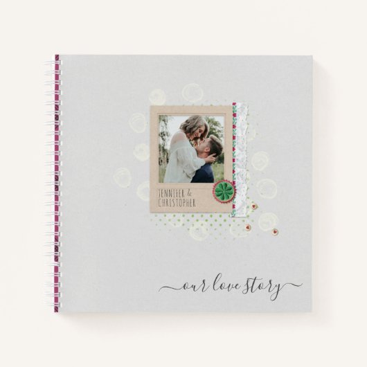 Our Love Story Photo Scrapbook Keepsaké Journal (Devant)