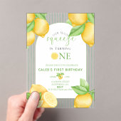  Our Main Squeeze Lemon 1st Birthday Invitation Acryl Uitnodigingen (Insitu (Draagbaar))