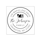 Our New House Address Announcement Round Rubberstempel (Afrduk)