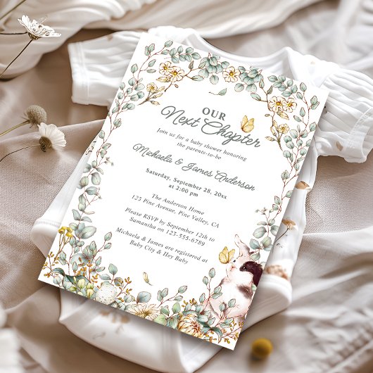 Our Next Chapter Fairytale Storybook Baby Shower Kaart