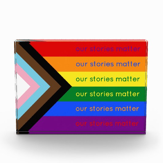 Our Stories Matter Gay Pride Intersection Rainbow Fotoblokken (Voorkant)
