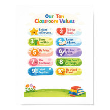 Our Ten Classroom Values Poster  
