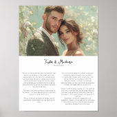 Our Wedding Vows and Photo personalized Minimalist Poster (Voorkant)