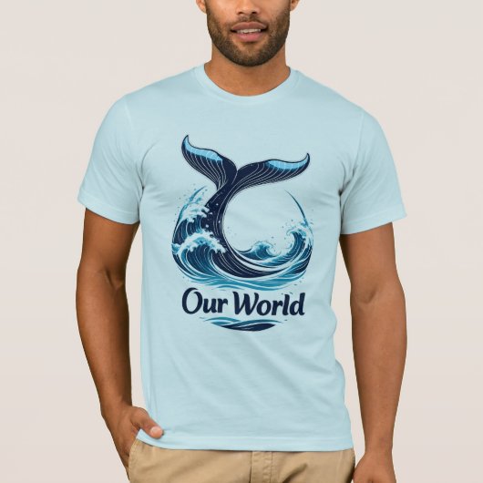 Our World Whale Tail Ocean Conservation T-shirt (Voorkant)