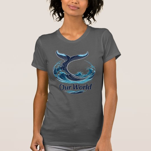 Our World Whale Tail Ocean Conservation T-shirt (Voorkant)