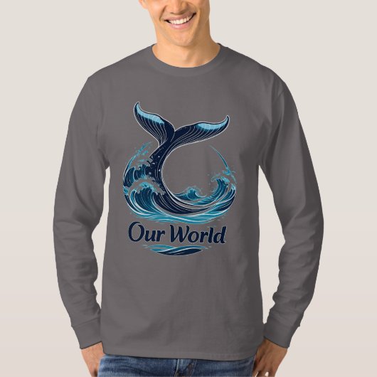 Our World Whale Tail Ocean Conservation T-shirt (Voorkant)