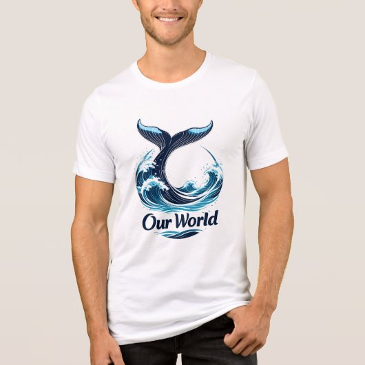 Our World Whale Tail Ocean Conservation Tri-Blend Shirt (Voorkant)