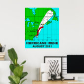 Ouragan Irene Path Août 2011 Poster Imprimer 36 b (Bureau à domicile)