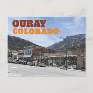 Ouray, Colorado binnenstad straat met bergen Briefkaart