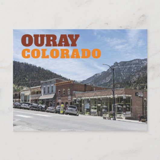 Ouray, Colorado binnenstad straat met bergen Briefkaart (Voorkant)